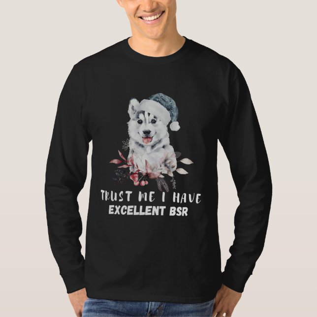 Husky Owner Perfekt för Julhelgen T Shirt (Framsida)