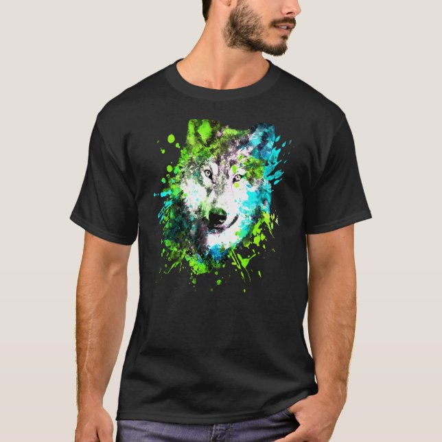 Husky Painting Vargars T Shirt (Framsida)