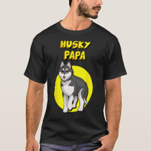 Husky Pappa Black & White Siberian husky Far Bro T Shirt