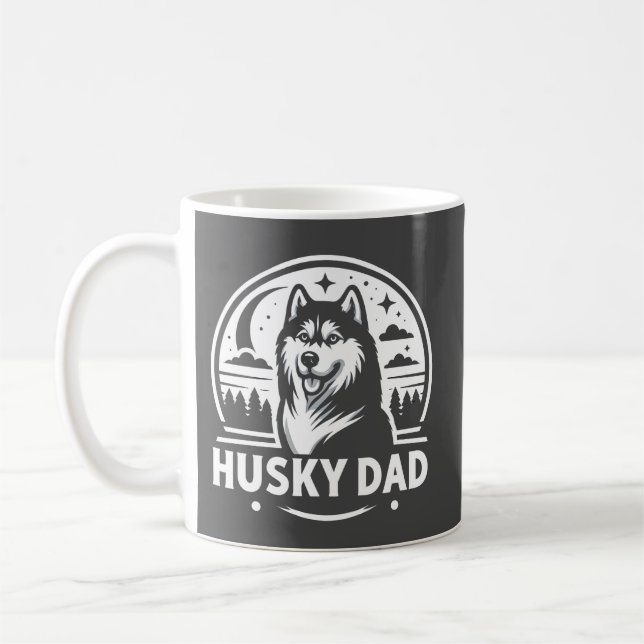 Husky Pappa Gift Hundägare Siberian husky Far Kaffemugg (Vänster)