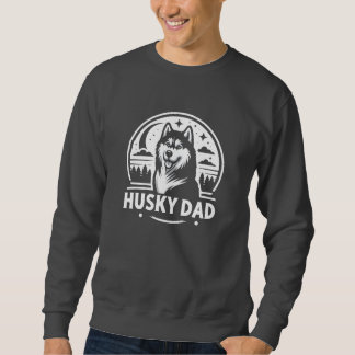 Husky Pappa Gift Hundägare Siberian husky Far Lång Ärmad Tröja