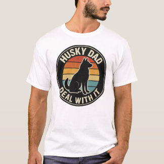 Husky Pappa Hantera Det T-Shirt - Rolig Husky Ägar