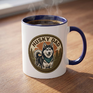 Husky Pappa Kaffemugge   Siberian Husky Pappa Pres Mugg