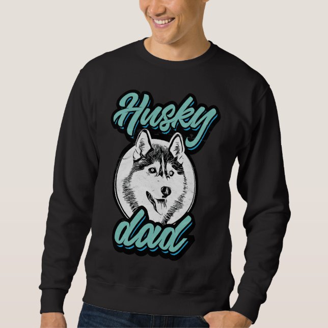 Husky Pappa Lång Ärmad Tröja (Framsida)