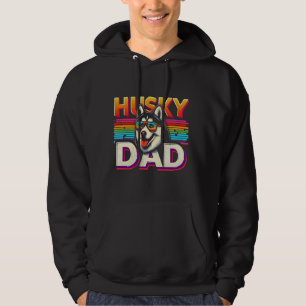 Husky Pappa Siberian Husky Hund Djur För Män Hoodie