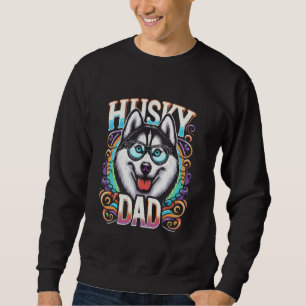 Husky Pappa Siberian Husky Hund Husdjur För Män 1 Lång Ärmad Tröja