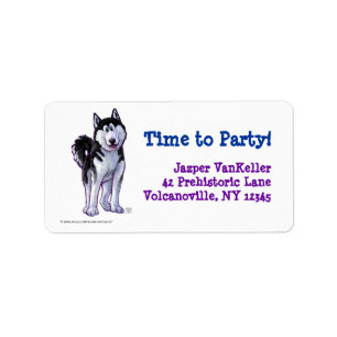Husky Party Centre Adressetikett