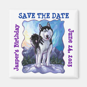 Husky Party Centre Magnet