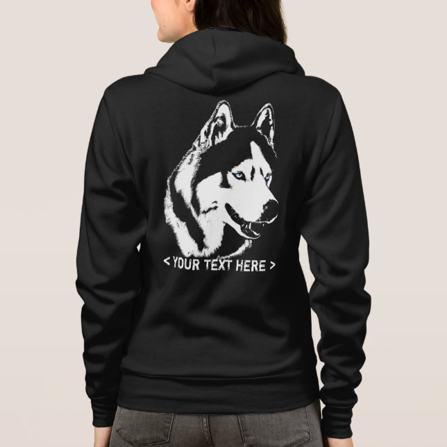 Husky personifierade Husky Hoodies för Hoodie T-shirt (Baksida)