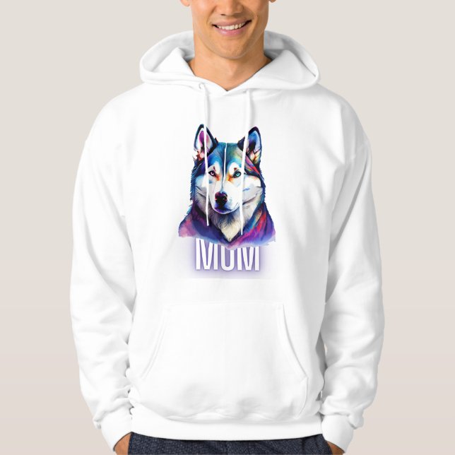 Husky Personlig Varg Tröja Hoodie (Framsida)