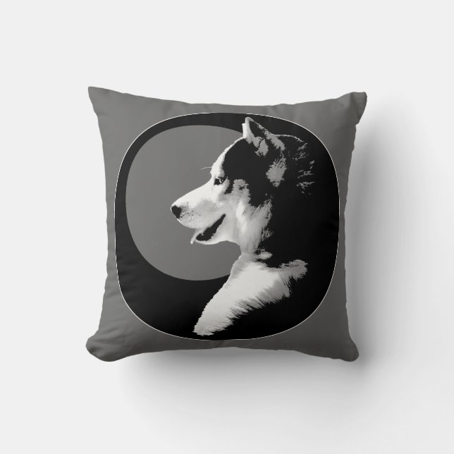 Husky Pillow Siberian husky Malamute Gifts Kudde (Framsida)