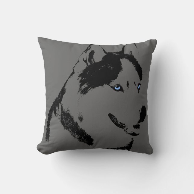 Husky Pillow Siberian husky Pillows Malamute Gifts Kudde (Framsida)