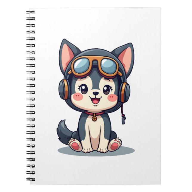 Husky Pilot Hund älskare Malamute Anteckningsbok (Framsidan)