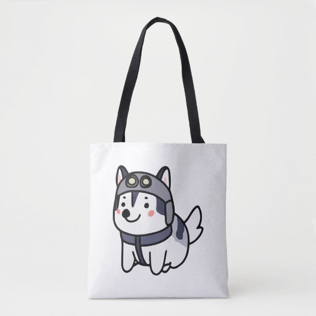 Husky Pilot Hund älskare Malamute Tygkasse (Framsida)