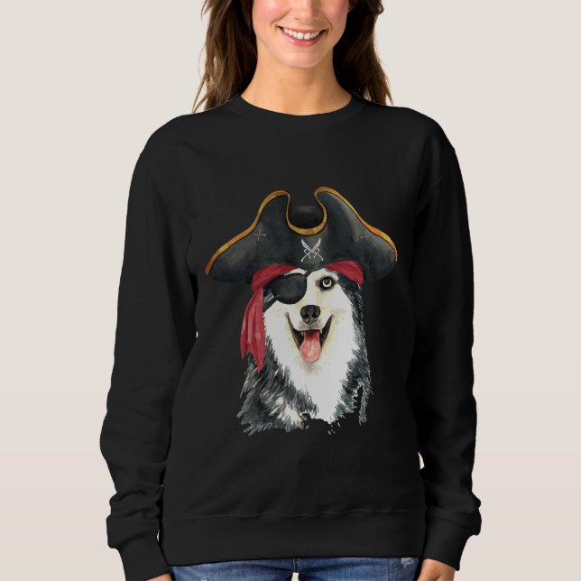 Husky Pirat Stil T Shirt (Framsida)