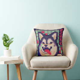 Husky Pixel Art Kudde