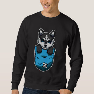Husky Pocket Stil Lång Ärmad Tröja