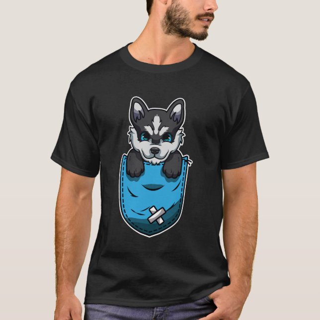 Husky Pocket Stil T Shirt (Framsida)