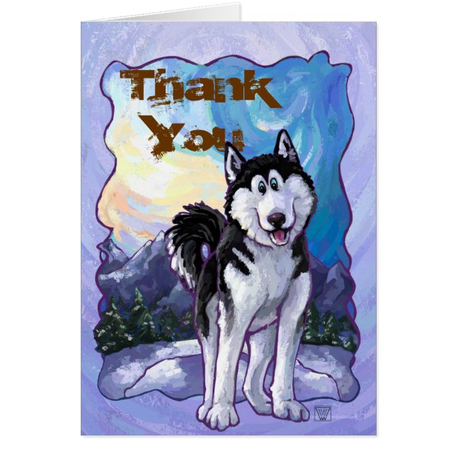 Husky-presenter och tillbehör hälsningskort (Framsidan)