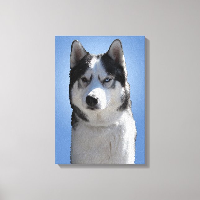 Husky Print Stretched Husky Malamute Hund Canvas (Framsida)