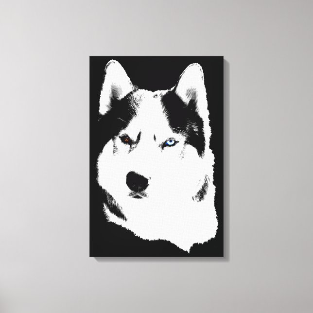 Husky Print Stretched Husky Malamute Hund Canvas (Framsida)
