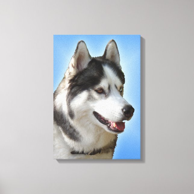 Husky Print Stretched Husky Malamute Hund Canvas (Framsida)