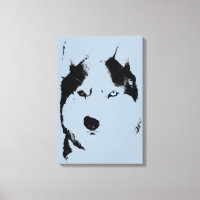 Husky Print Stretched Husky Malamute Hund Canvas