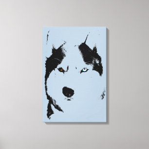 Husky Print Stretched Husky Malamute Hund Canvas