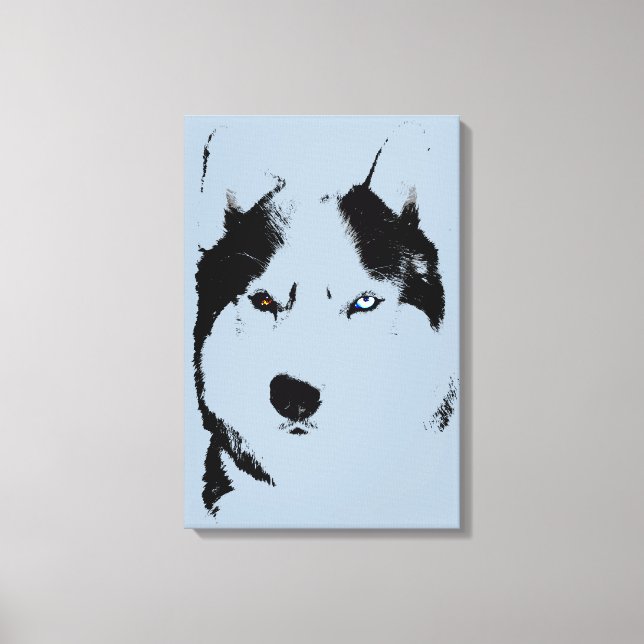 Husky Print Stretched Husky Malamute Hund Canvas (Framsida)