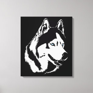 Husky Print Stretched Siberian husky Hund Canvas