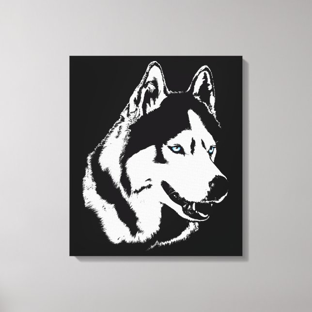 Husky Print Stretched Siberian husky Hund Canvas (Framsida)