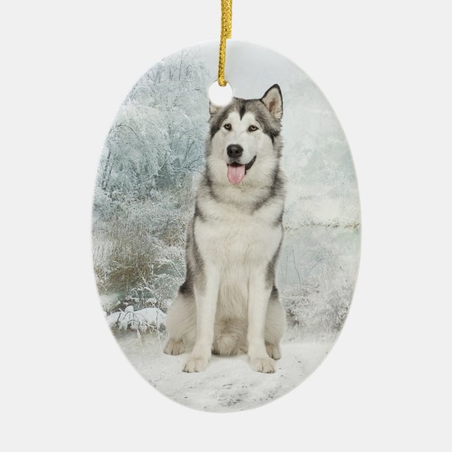 Husky prydnad julgransprydnad keramik (Framsidan)