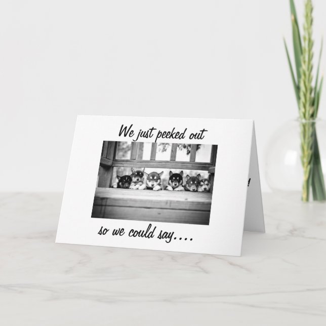 HUSKY PUPPIES SÄGER ATT DINA HELGDAGAR KAN VARA BL HELGKORT (Framsida)