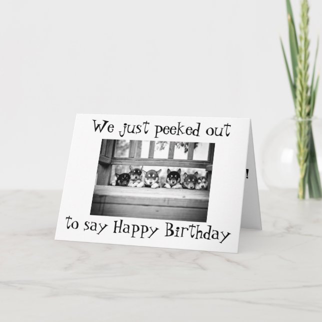 HUSKY PUPPIES SÄGER SOM "GRUPP" **GRATTIS PÅ FÖDEL HELGKORT (Framsida)