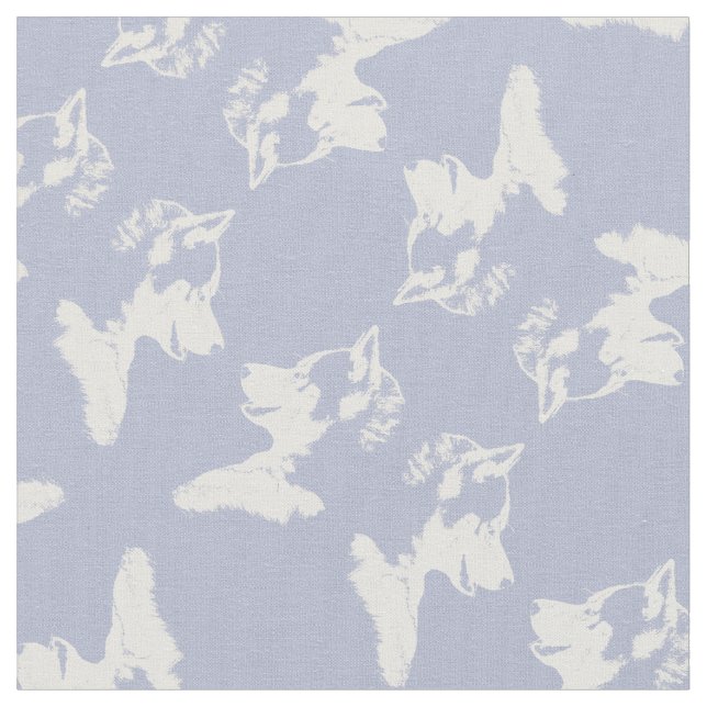 Husky Puppy Fabric Husky Malamute Hund Textiles Tyg (Närbild)