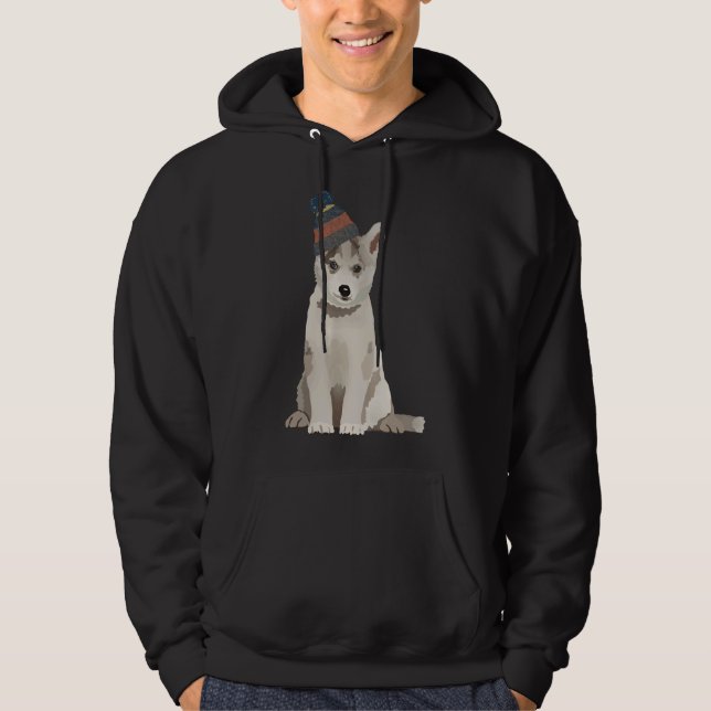 Husky Puppy Hoodie (Framsida)