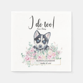 Husky Puppy Hund Bröllop Cocktail Napkins Pappersservett