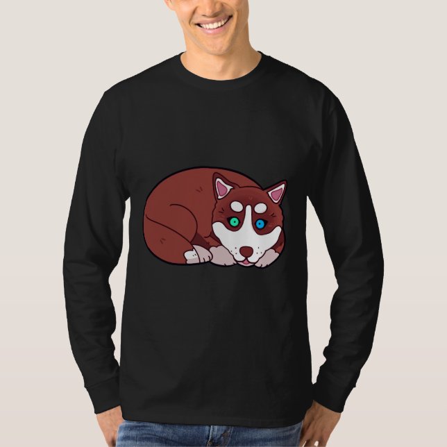 Husky Puppy T Shirt (Framsida)