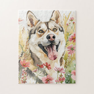 Husky Puzzle - Watercolor Hund Jigszawa Pussel