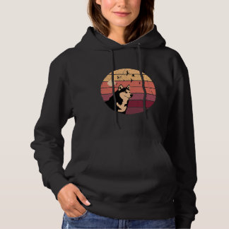Husky Retro Vintage Sunset Hund T Shirt