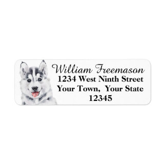 Husky returadress etikett