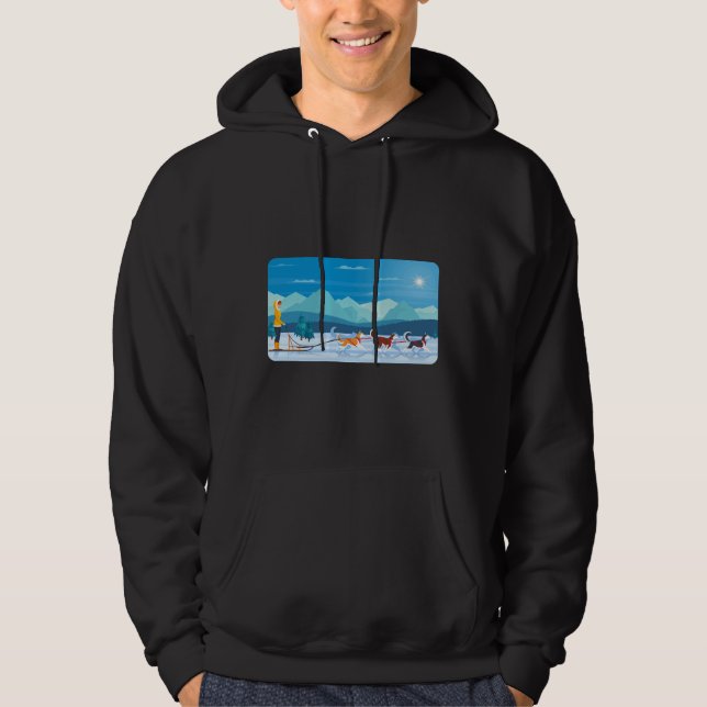 Husky Riding Stil Hoodie (Framsida)