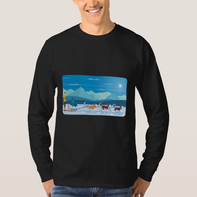 Husky Riding Stil T Shirt (Framsida)