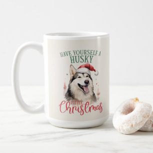 Husky Rolig hund Pun-julkaffe Mugg