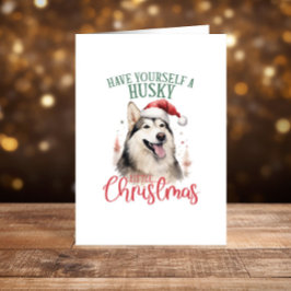 Husky roligt Glad helg jul