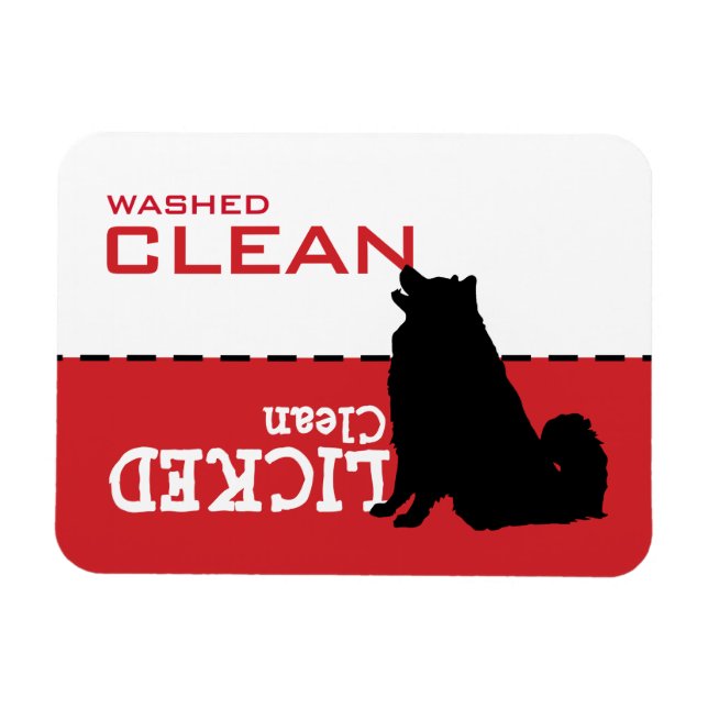 Husky Samoyed Malamute Hund Dishwasher Magnet Sign (Horisontell)