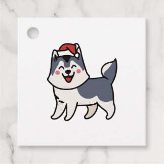 Husky Santa Hund älskare Malamute Gåvor Etiketter