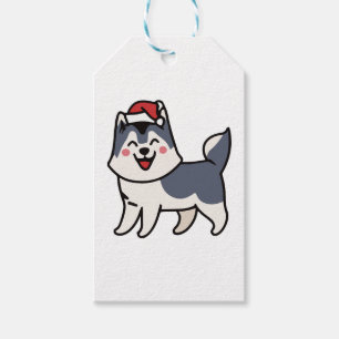 Husky Santa Hund älskare Malamute Presentetikett