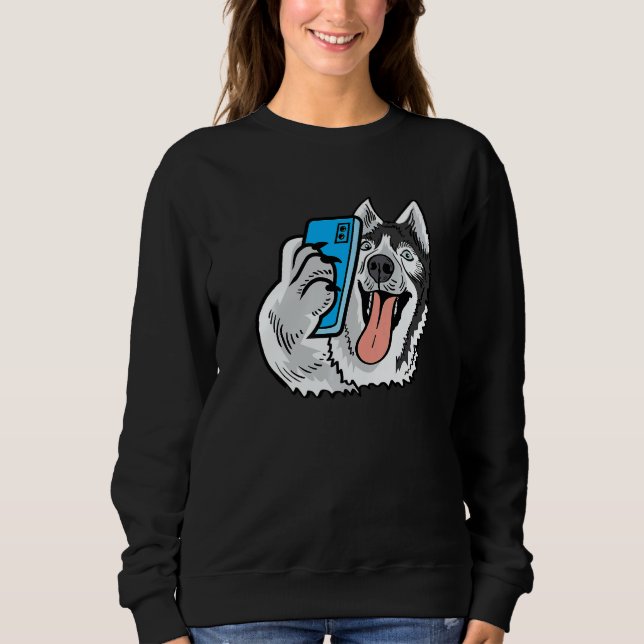 Husky Selfie Photographer   T Shirt (Framsida)