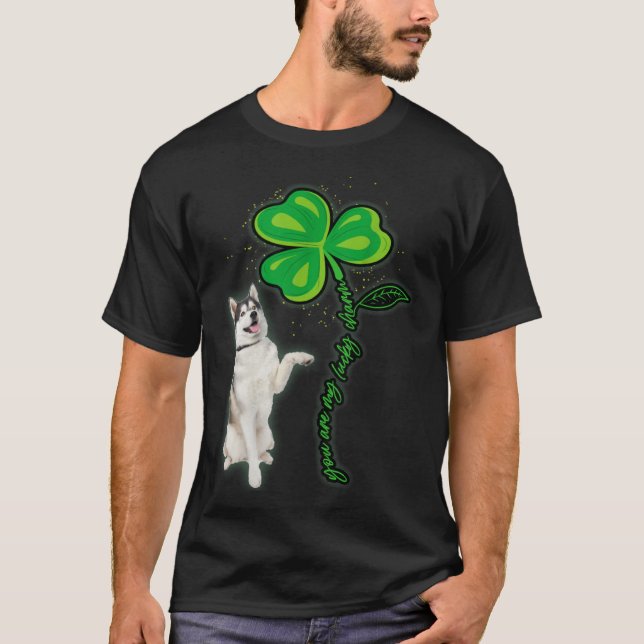 Husky Shamrock St Patricks Day You Are My Lucky Ch T Shirt (Framsida)